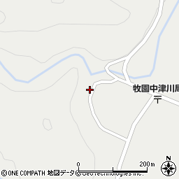 鹿児島県霧島市牧園町上中津川1036-2周辺の地図