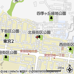 北俣街区公園トイレ周辺の地図