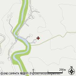 鹿児島県霧島市牧園町上中津川1629-2周辺の地図