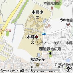 宮崎市立本郷中学校周辺の地図