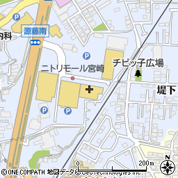 ジーユーニトリモール宮崎店周辺の地図