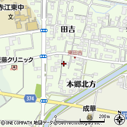 宮崎県宮崎市田吉1280-2周辺の地図