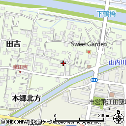 宮崎県宮崎市田吉1370-6周辺の地図