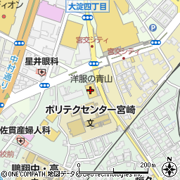 洋服の青山南宮崎店周辺の地図