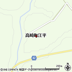 宮崎県都城市高崎町江平周辺の地図