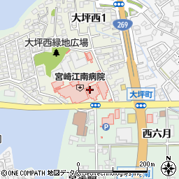 JCHO宮崎江南病院周辺の地図