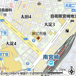 鮮ど市場　南宮崎店周辺の地図