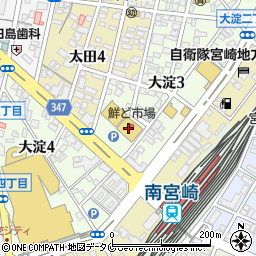 鮮ど市場　南宮崎店周辺の地図