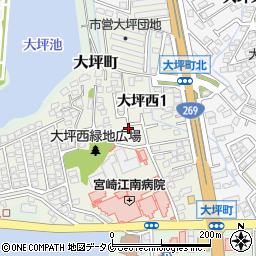 宮崎県宮崎市大坪西周辺の地図