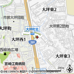宮崎南警察署大坪交番周辺の地図
