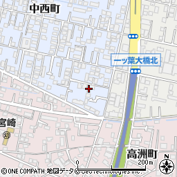 宮崎県宮崎市中西町288周辺の地図