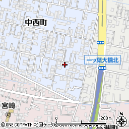 宮崎県宮崎市中西町279周辺の地図