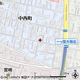 宮崎県宮崎市中西町247周辺の地図
