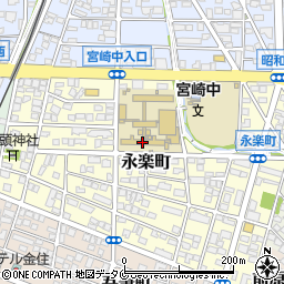 宮崎市立宮崎中学校周辺の地図