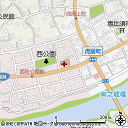 さつま町役場　虎居地区公民館周辺の地図