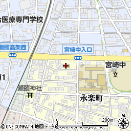 ローソン宮崎永楽町店周辺の地図