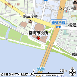 宮崎市役所総務部　契約課・技術検査室周辺の地図