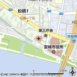宮崎市役所　諸施設等宮崎市職員互助会周辺の地図