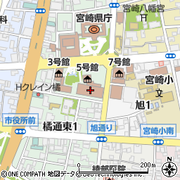 宮崎県庁　自治学院教務室周辺の地図