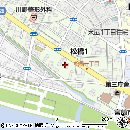 セブンイレブン宮崎松橋１丁目店周辺の地図