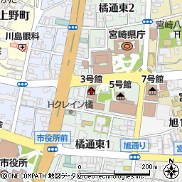 宮崎県庁３号館周辺の地図