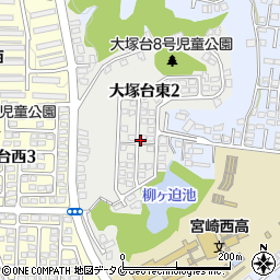 宮崎県宮崎市大塚台東周辺の地図