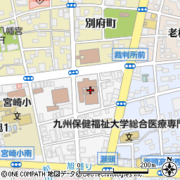 宮崎簡易裁判所周辺の地図