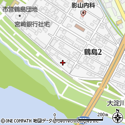 宮崎県宮崎市鶴島周辺の地図