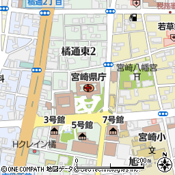 宮崎県庁周辺の地図