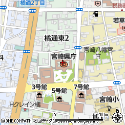 宮崎県庁県議会　事務局政策調査課議会情報図書センター周辺の地図