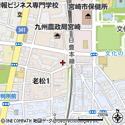 ホテルセンチュリー宮崎周辺の地図