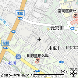 宮崎県宮崎市末広周辺の地図