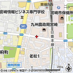 宮崎県宮崎市老松周辺の地図