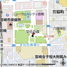宮崎中央公園トイレ周辺の地図