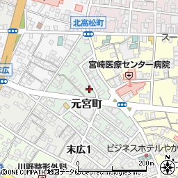宮崎県宮崎市元宮町周辺の地図
