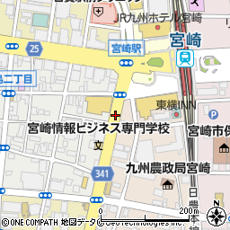 宮崎駅前バスセンター周辺の地図