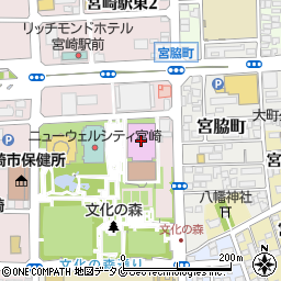 宮崎市立総合体育館周辺の地図