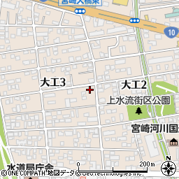 宮崎県宮崎市大工周辺の地図