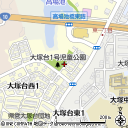 大塚台１号街区公園トイレ周辺の地図