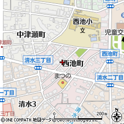 宮崎県宮崎市西池町周辺の地図