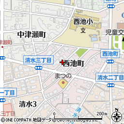 宮崎県宮崎市西池町周辺の地図