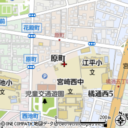 宮崎県宮崎市原町周辺の地図