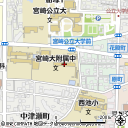 国立宮崎大学教育文化学部附属中学校周辺の地図