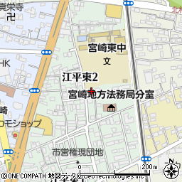インハウス久永宮崎営業所周辺の地図