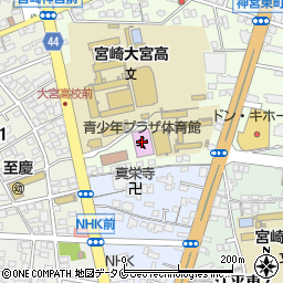 宮崎市青少年プラザ体育館（げんきプラザ）周辺の地図