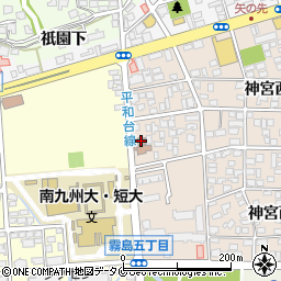 宮崎霧島郵便局周辺の地図