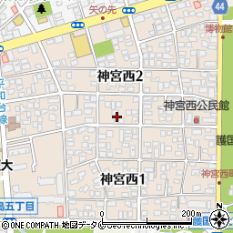 宮崎県宮崎市神宮西周辺の地図