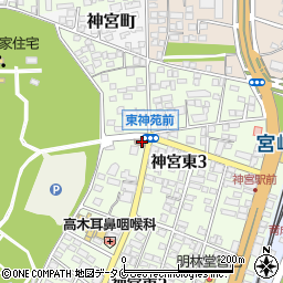 宮崎神宮東郵便局周辺の地図