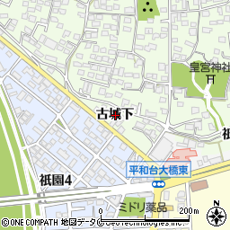 宮崎県宮崎市下北方町古城下周辺の地図
