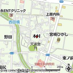 宮崎県宮崎市大島町本村周辺の地図
